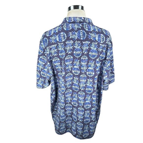 Tommy Bahama Shirt Mens 3XL XXXL Blue Pineapple Party Camp Silk Short Sleeve - Picture 5 of 11
